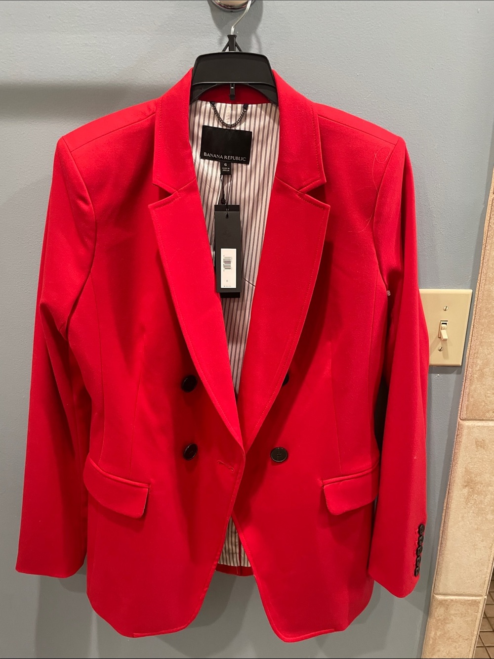 Banana Republic Bright Red Double-Breasted Blazer
